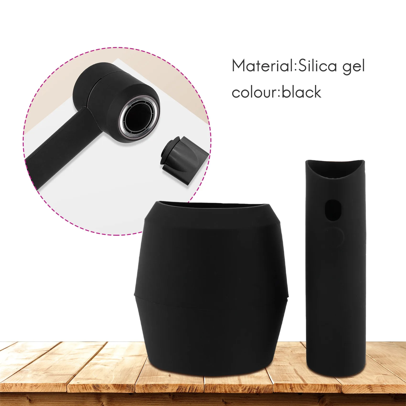 Funda protectora de silicona suave negra para secador de pelo Dyson supersónico, funda de carga de protección completa 360 para cubierta de soplador Dyson Ski