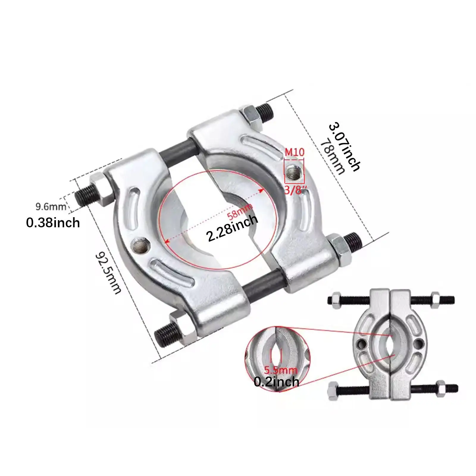 Bearing Splitter Bearing Separator Accessory Professional Sturdy for Automotive Maintenance Versatile Alloy Steel Angled Edges