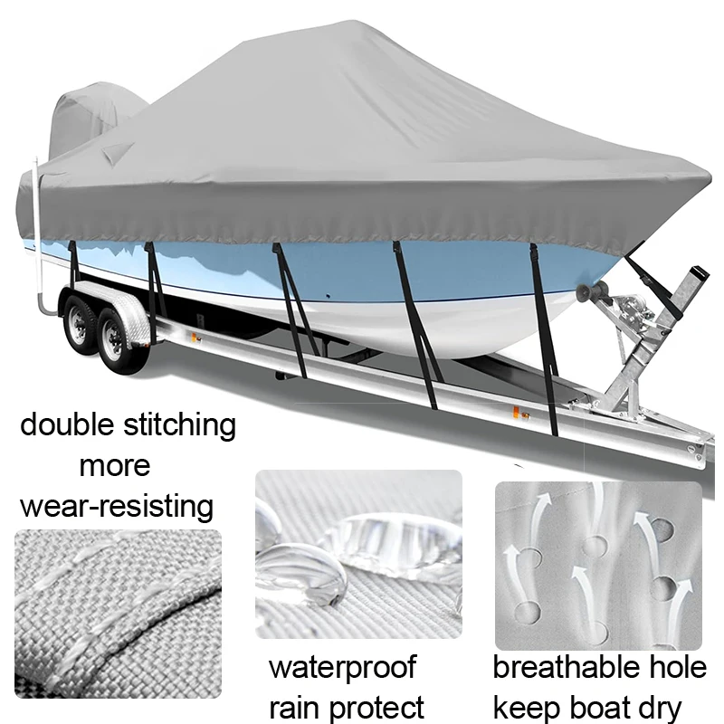 Marine Grade Waterproof Dustproof Boat Cover Uv Resisting All Season Protection Universal Boat Cover