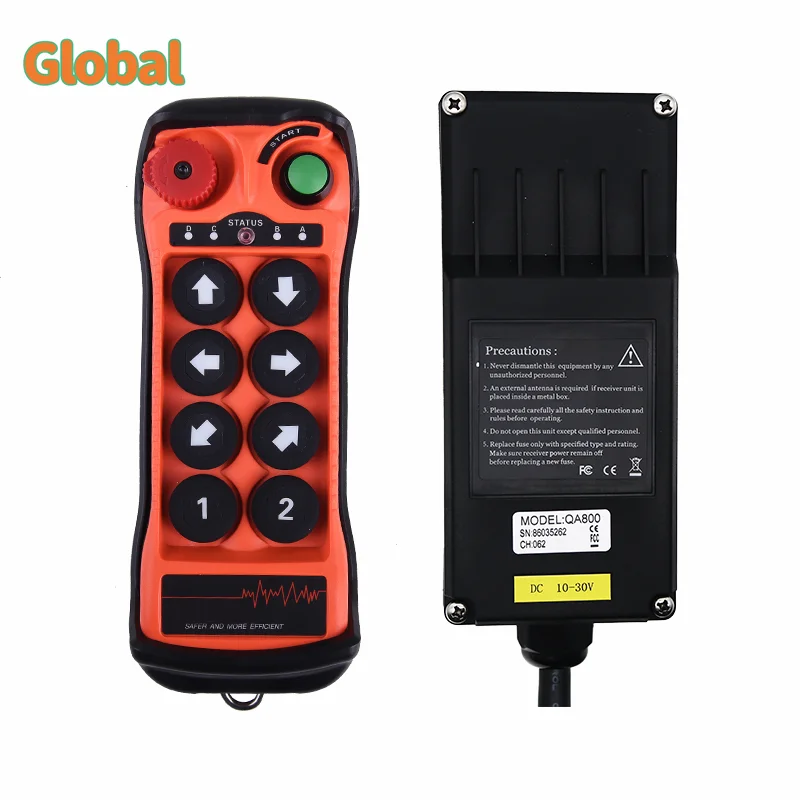 QA800 8 keys single speed Industrial Wireless Radio Crane Remote Control switches Hoist track Crane Lift Controller