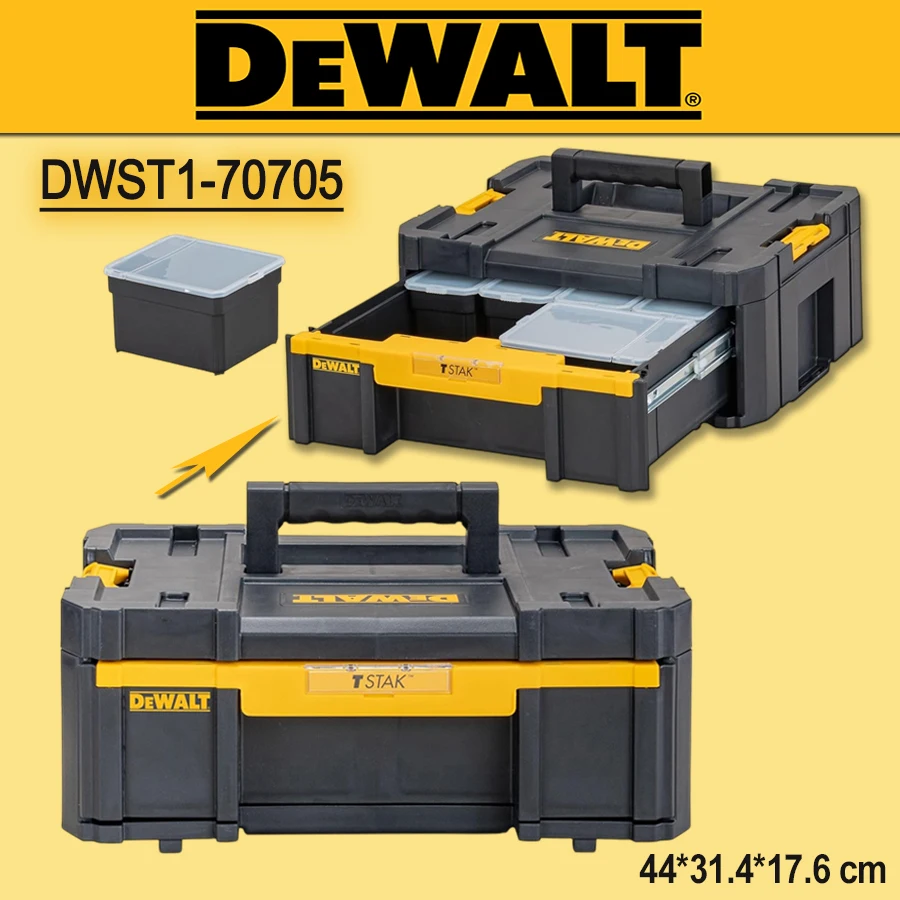 

Dewalt DWST1-70705 T-Stak III Single Deep Drawer Storage Box with 6 Storage Totes Truly Strong and Durable Tool Storage Box