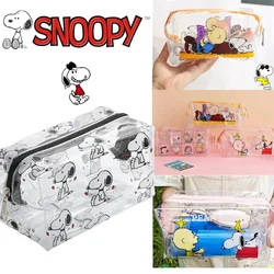 Snoopy Outdoor Girl kosmetyczka kobiety niezbędna kosmetyczka przezroczysty organizator podróży moda kreskówkowa mała kosmetyczka