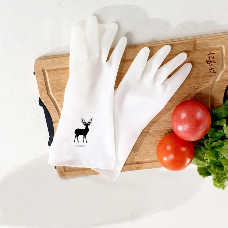 1pair Cleaning Gloves, Dishwashing Gloves, Durable Nitrile Waterproof Kitchen Cleaning Gloves