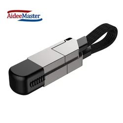 Multi Connectors Magnetic Fast Charging Cable 4 IN 1Keychain PD Cord for Andriod TYPE-C 60W QC 18W Fast Charging Cord