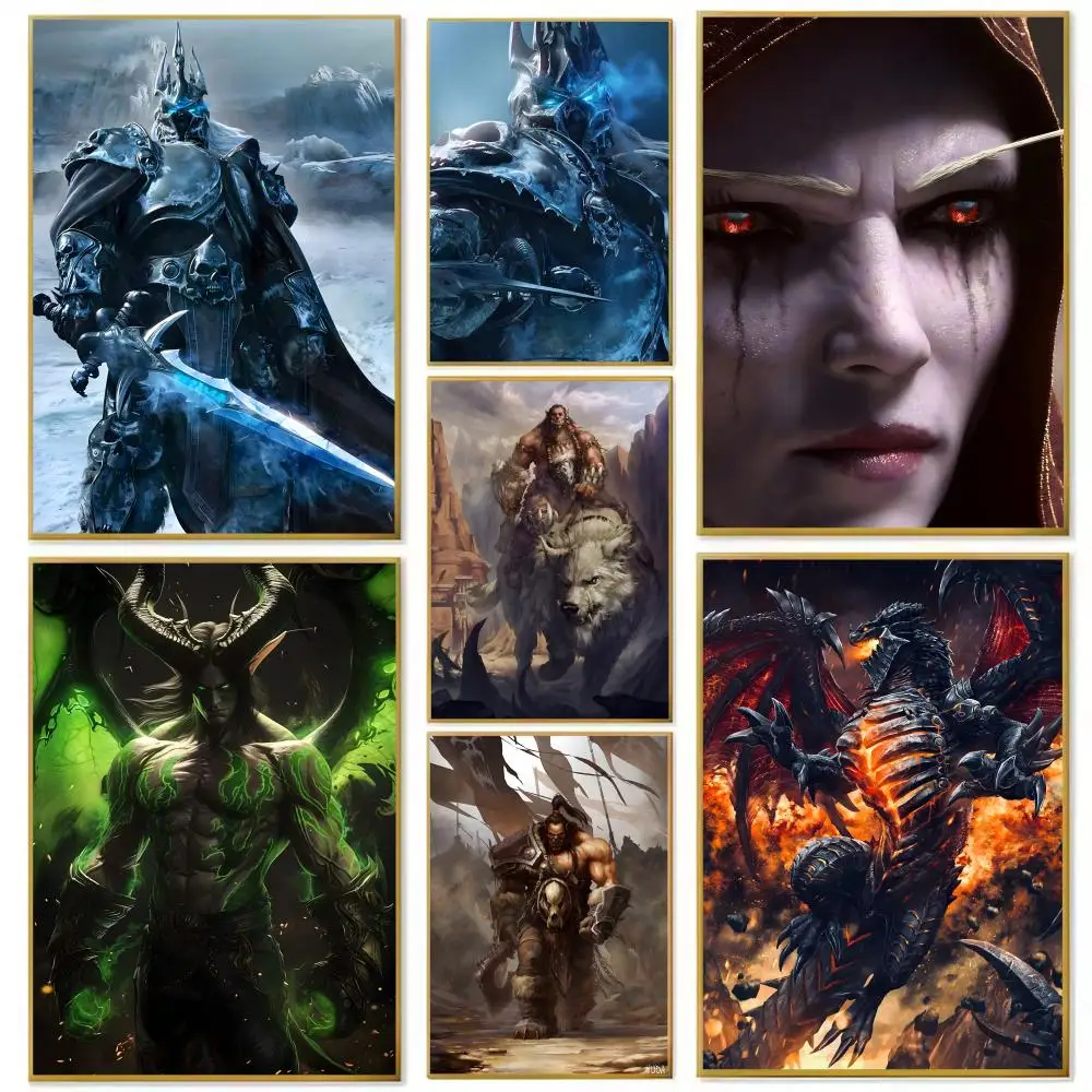 أنيمي W-World Of W-Warcraft Wow ملصق ورقي طباعة غرفة المعيشة المنزلي غرفة نوم مدخل بار مقهى الفن اللوحة الديكور #1