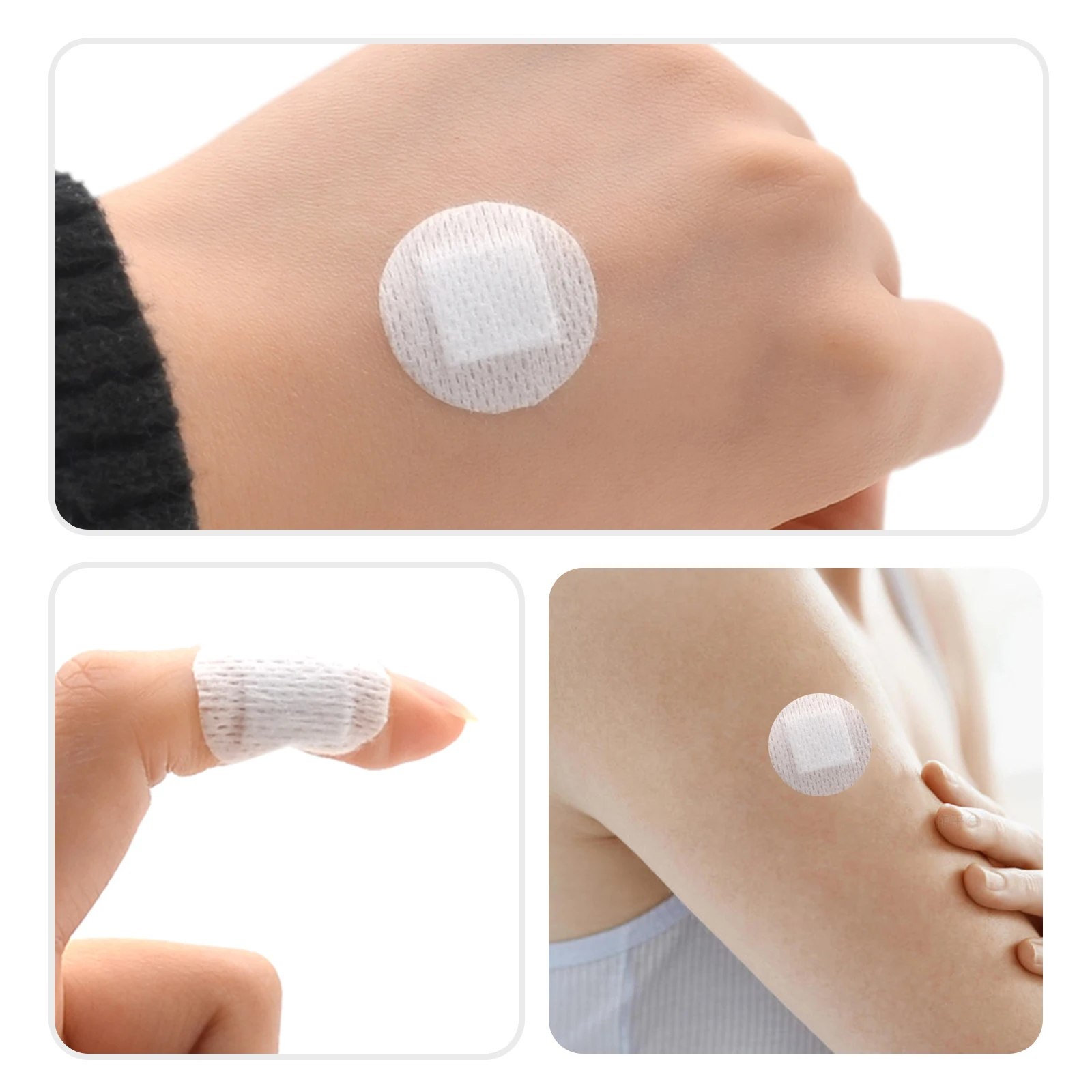 100pcs Spunlace Nonwoven Round Shape White Band Aid Wound Plasters Vaccination Hemostasis Patch Adhesive Bandages Strips Patch