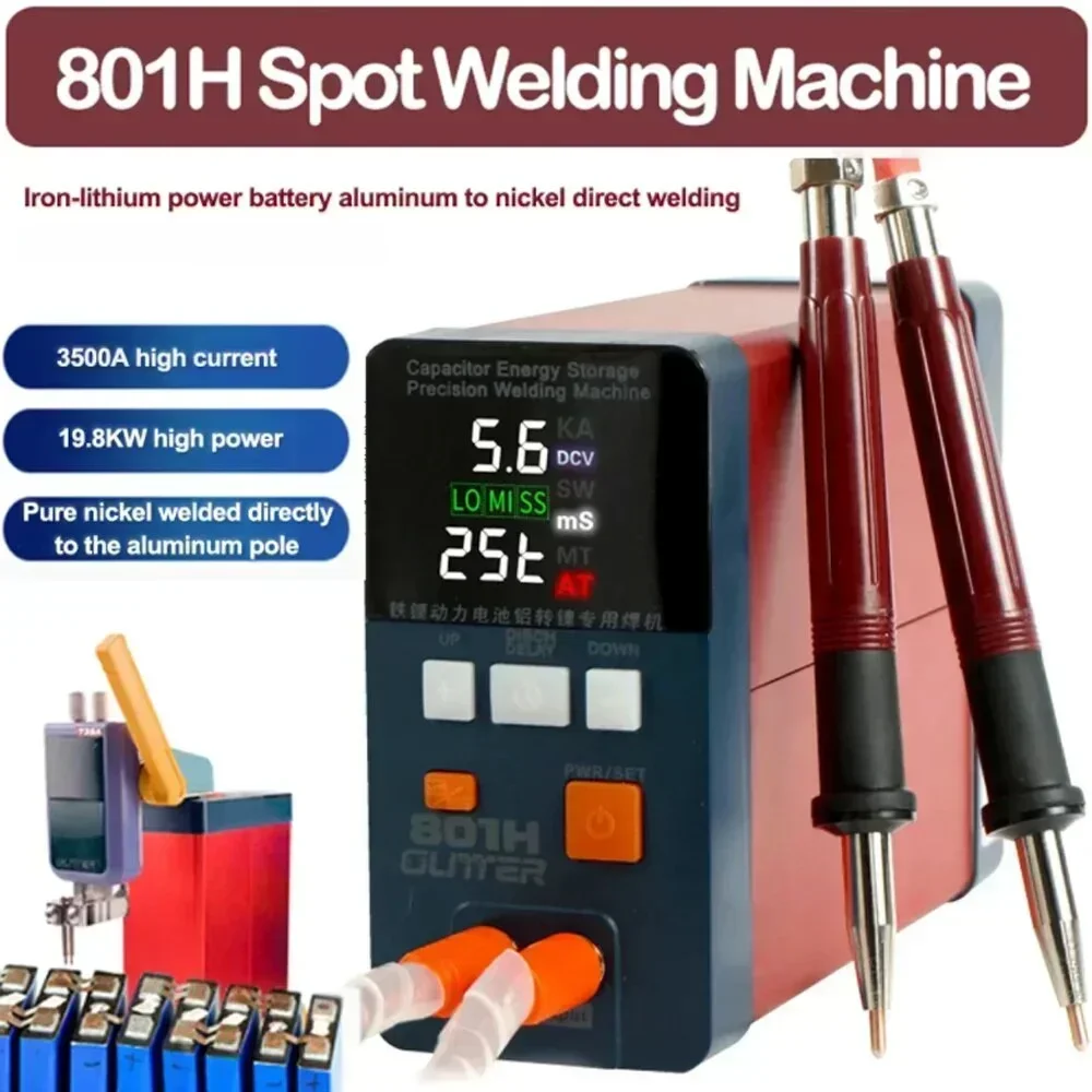 801H Spot Welding Machine High Current Pulse 3500A Lithium Iron Phosphate Batteries Can Be Welded Welding Aluminum And Nickel