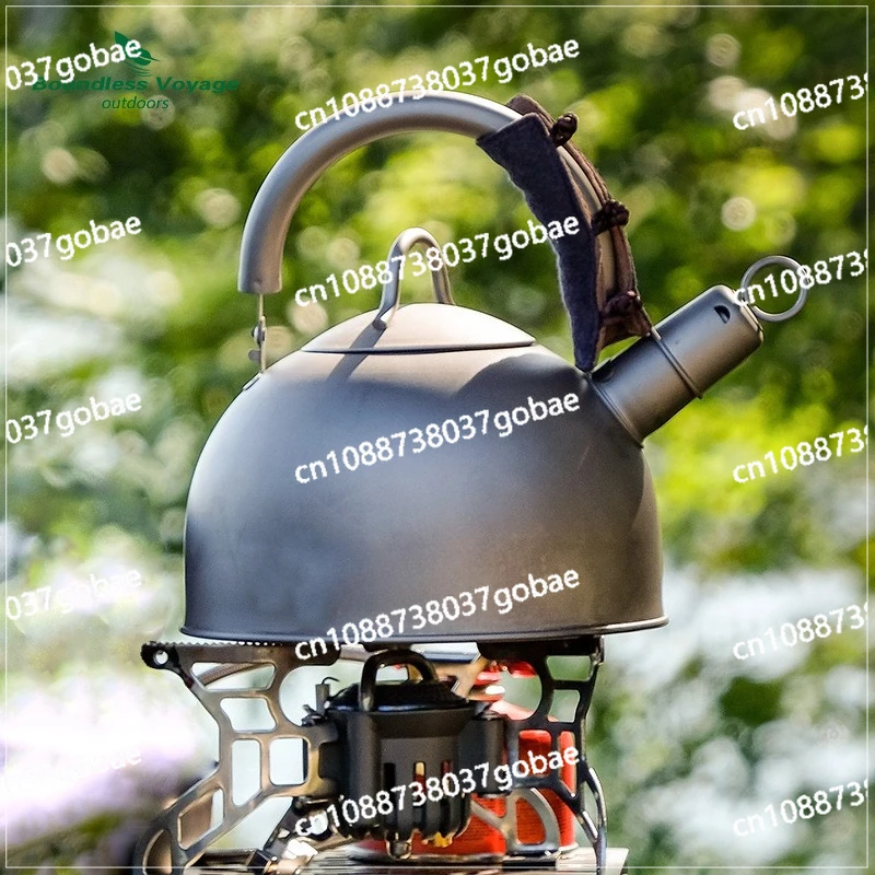 Pure Titanium Teapot Outdoor Portable Coffee Pot Making Tea Open Flame Camping Large Capacity 2L