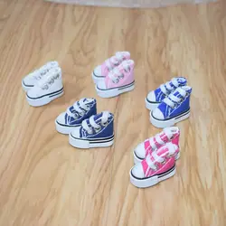 Fashion Cute 3.5CM Doll Shoes Mini Solid Colored 1/8 Bjd Canvas Shoes Doll Dress Up Accessories