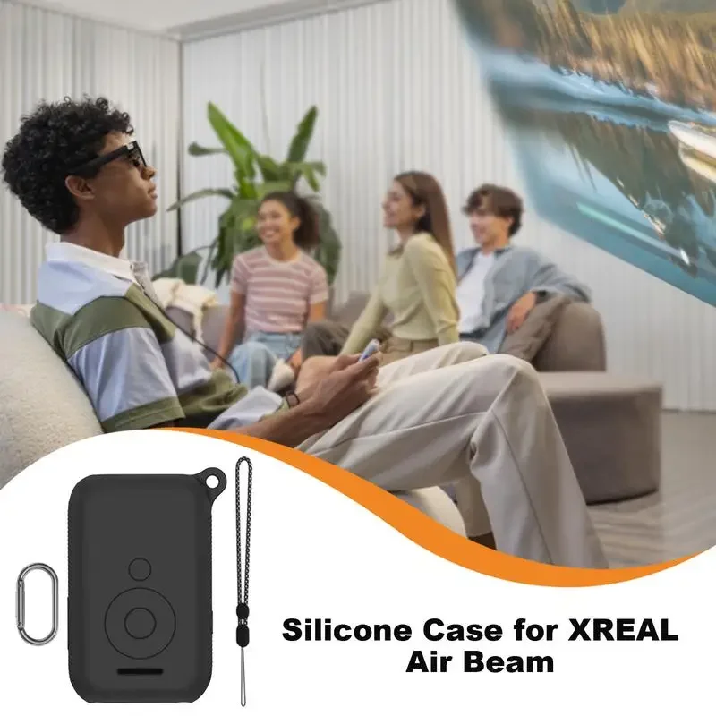 Silicone Case For XREAL Air Beam Screen Projector Box Shockproof Protective Shell With Lanyard Prevent Scratches Dents