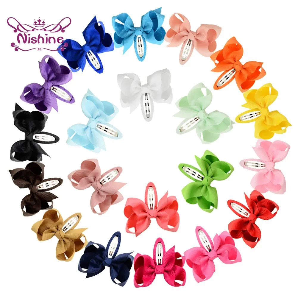 10PCS Children Soft Ribbon Bowknot Hairpins Baby Girls Bow BB Clip Princess Hair Accessories Headwear Kids Birthday Gift