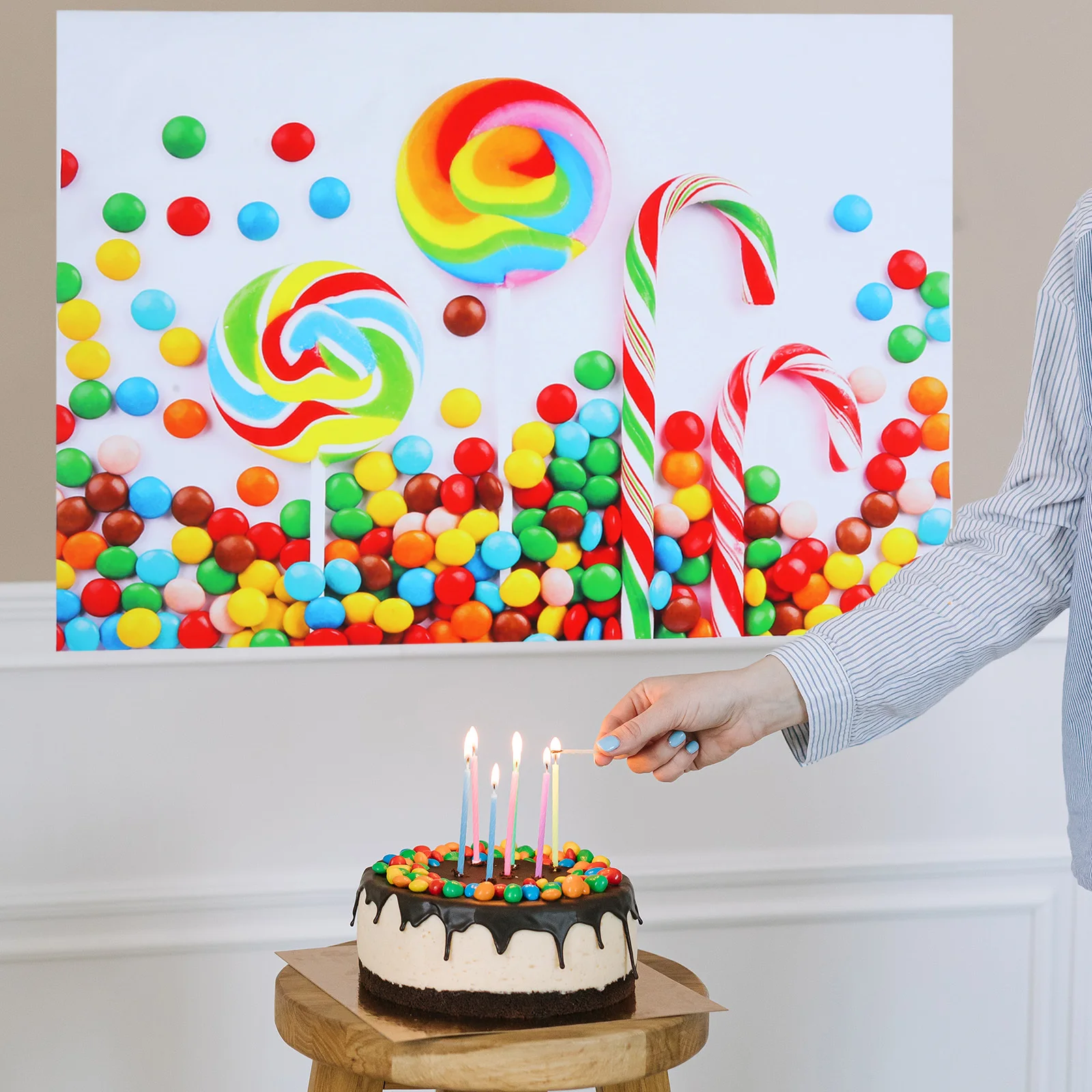 

Cartoon Birthday Party Backdrop Poster Room Wall Decor Photo Background Indoor Party Props Backdrop