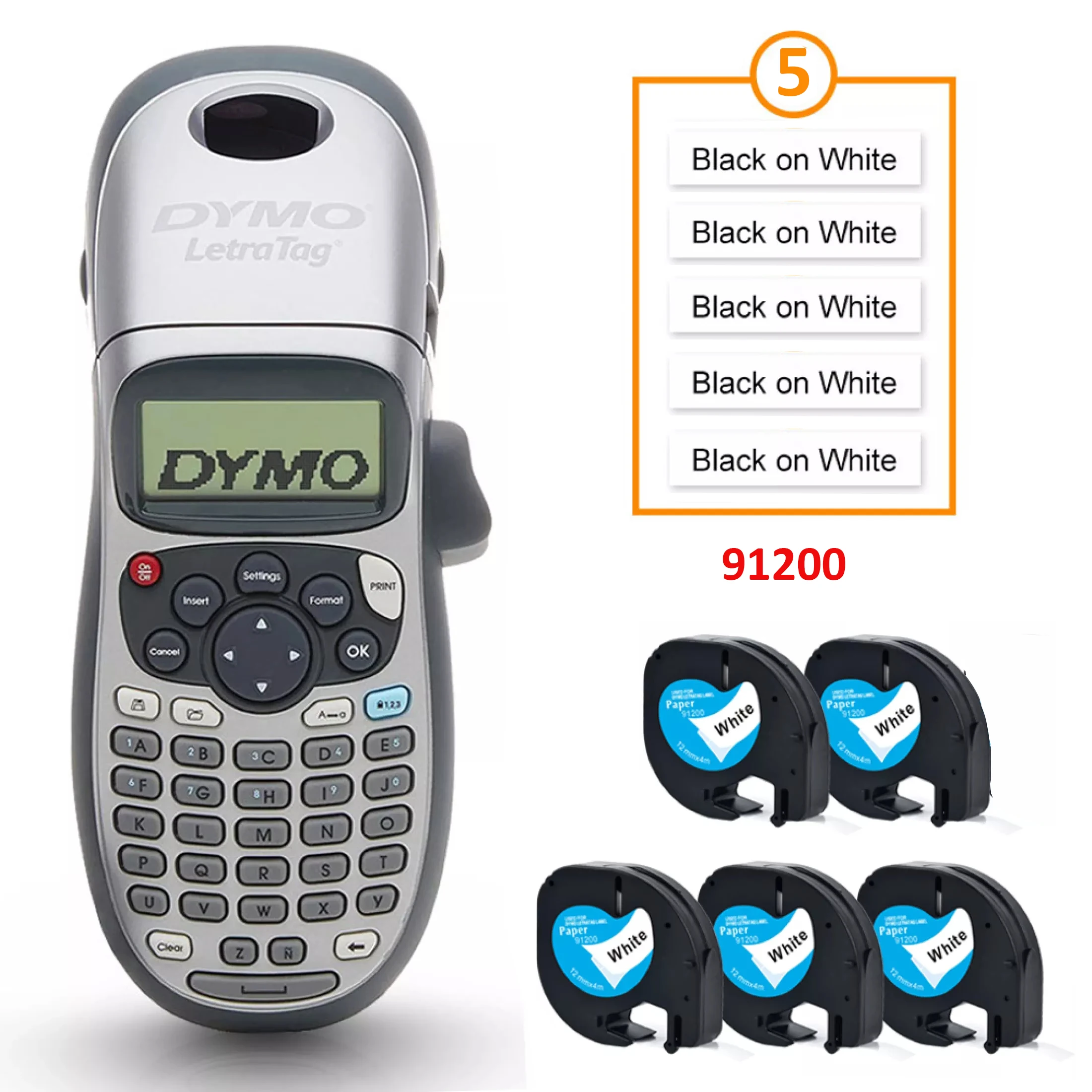(Mit 5 stücke 91200) Dymo LT-100H Letratag Label Maker Anzug für 91201 91331 12267 91330 91202 91203