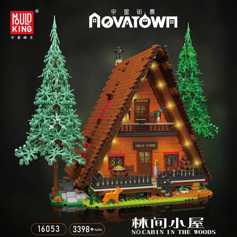 MOULD KING-Wood Cabin Model Building Blocks, Natural Forest View Puzzle, brinquedos educativos, presente de Natal para crianças, 16053 MOC