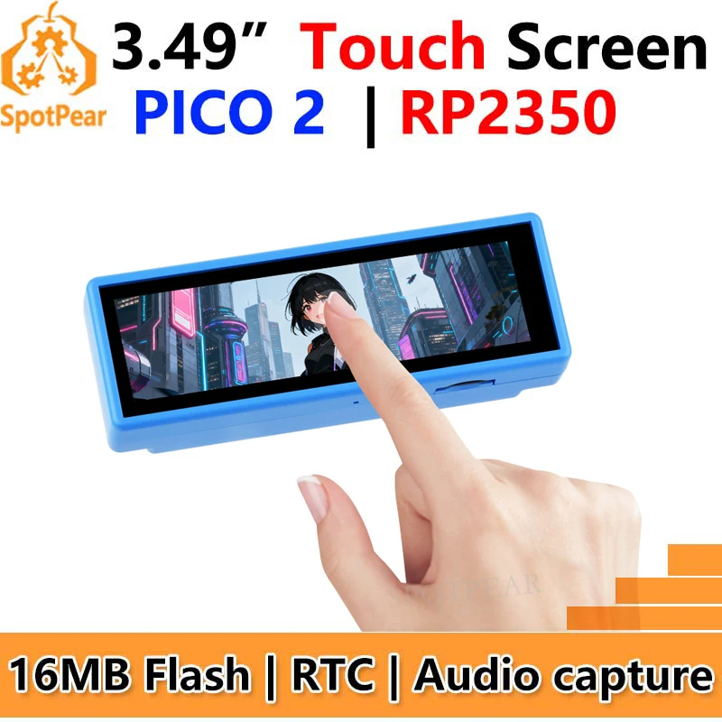 

Raspberry Pi Pico 2 RP2350B 3.49-inch capacitive TouchCcree 3.49inch LCD display development board 172×640 RP2350-Touch-LCD-3.49