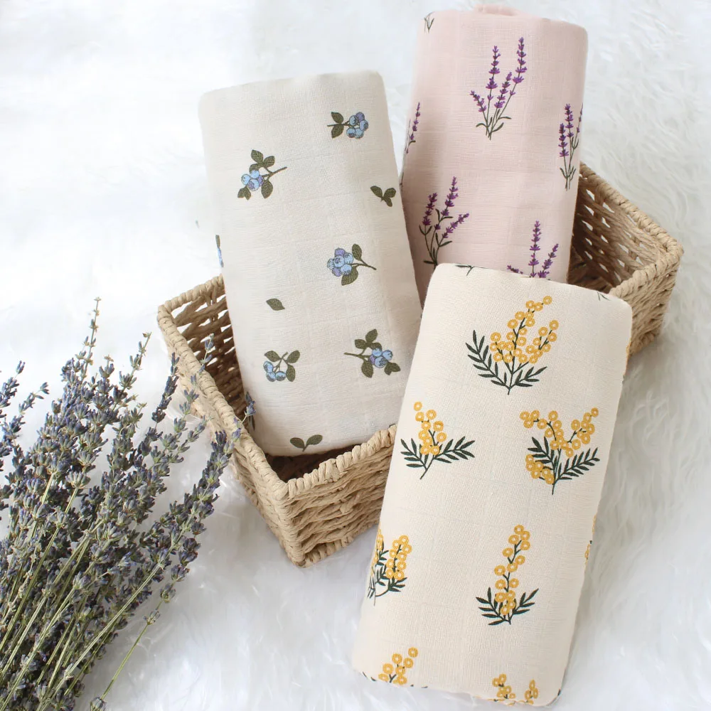 100% Organic Cotton Baby Blankets Newborn Muslin Wrap Baby Bed Muslin Swaddle Blanket Giraffe Print Gauze Bath Towel