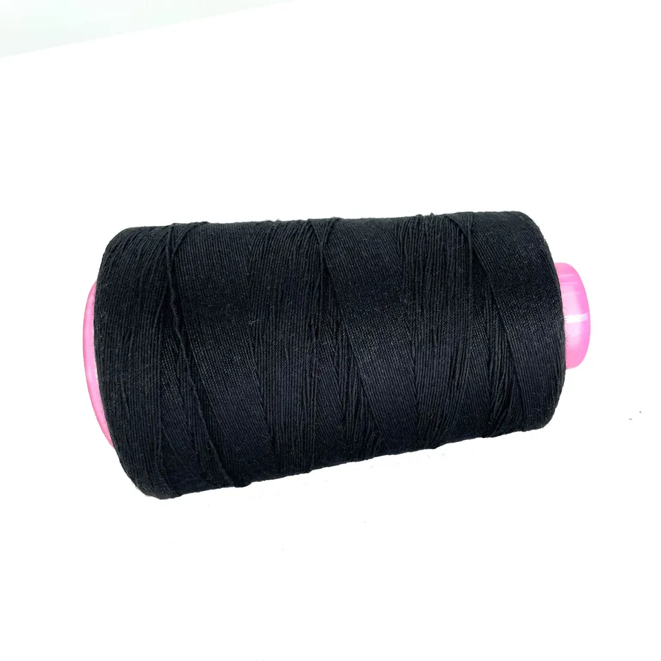 Hilo de coser grueso negro 100% poliéster para hacer pelucas, coser trenzas, hilo para extensiones de cabello para mujer 4