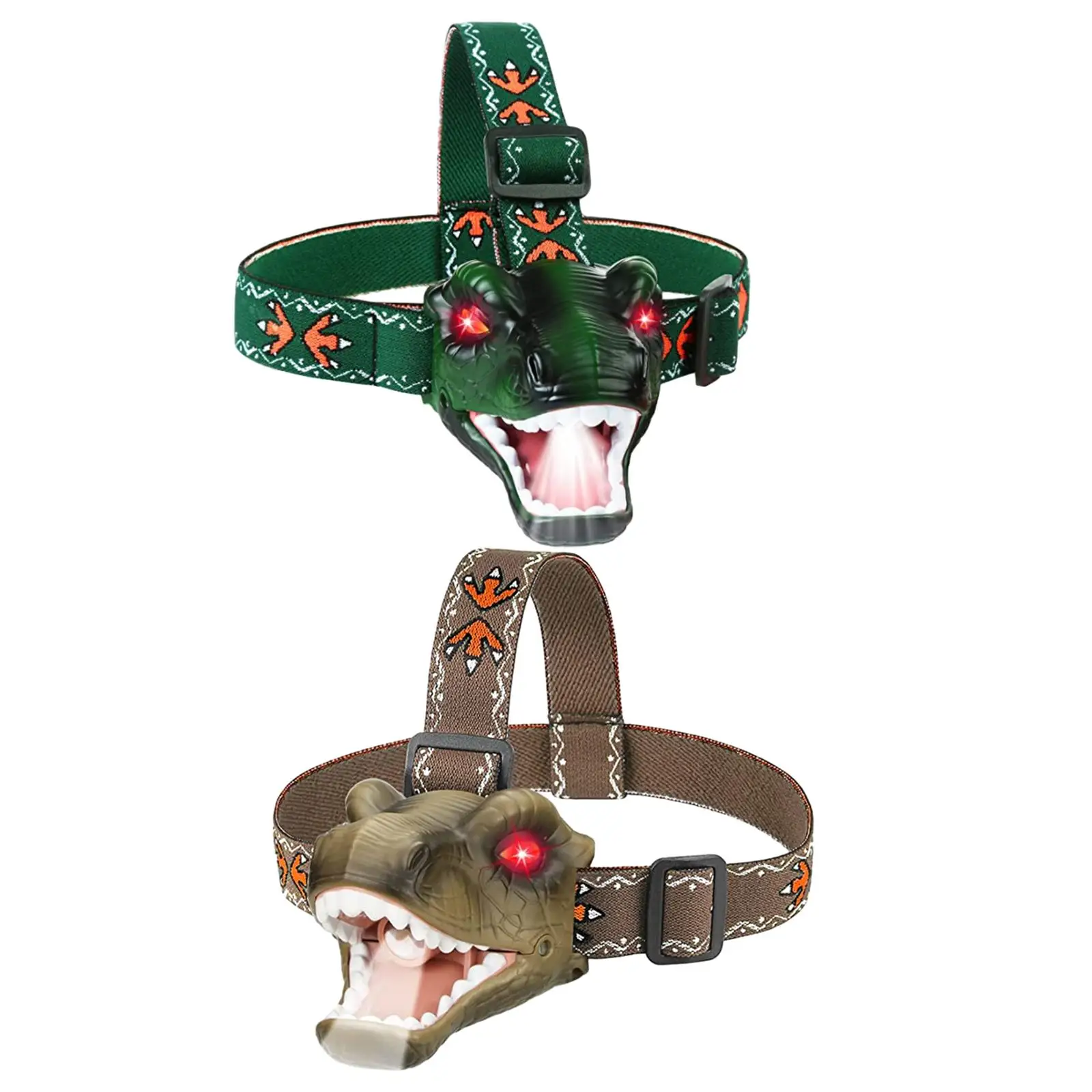 Outdoor-Camping ausrüstung Dinosaurier Scheinwerfer verstellbares Stirnband tragbare LED-Scheinwerfer für Halloween Kinder Geburtstag Wandern Mädchen Jungen