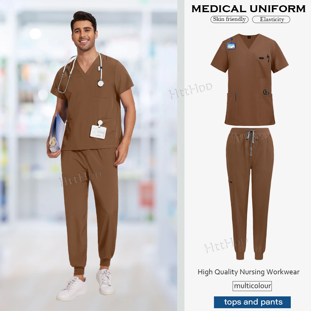 Peelings Uniformen setzt medizinische Pflege Betrieb Peeling Uniformen kurz ärmel ige Tops Hosen atmungsaktive elastische Arbeits kleidung Großhandel – Detail 9