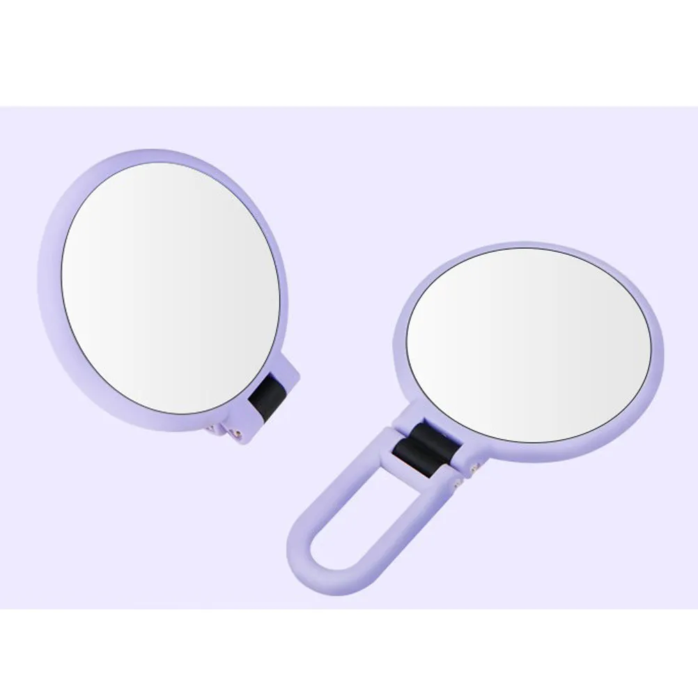 10X Magnifying Round Makeup Mirror Elegant Foldable Design Lavender Color Ideal for Precision Makeup Hair Styling Bathroom