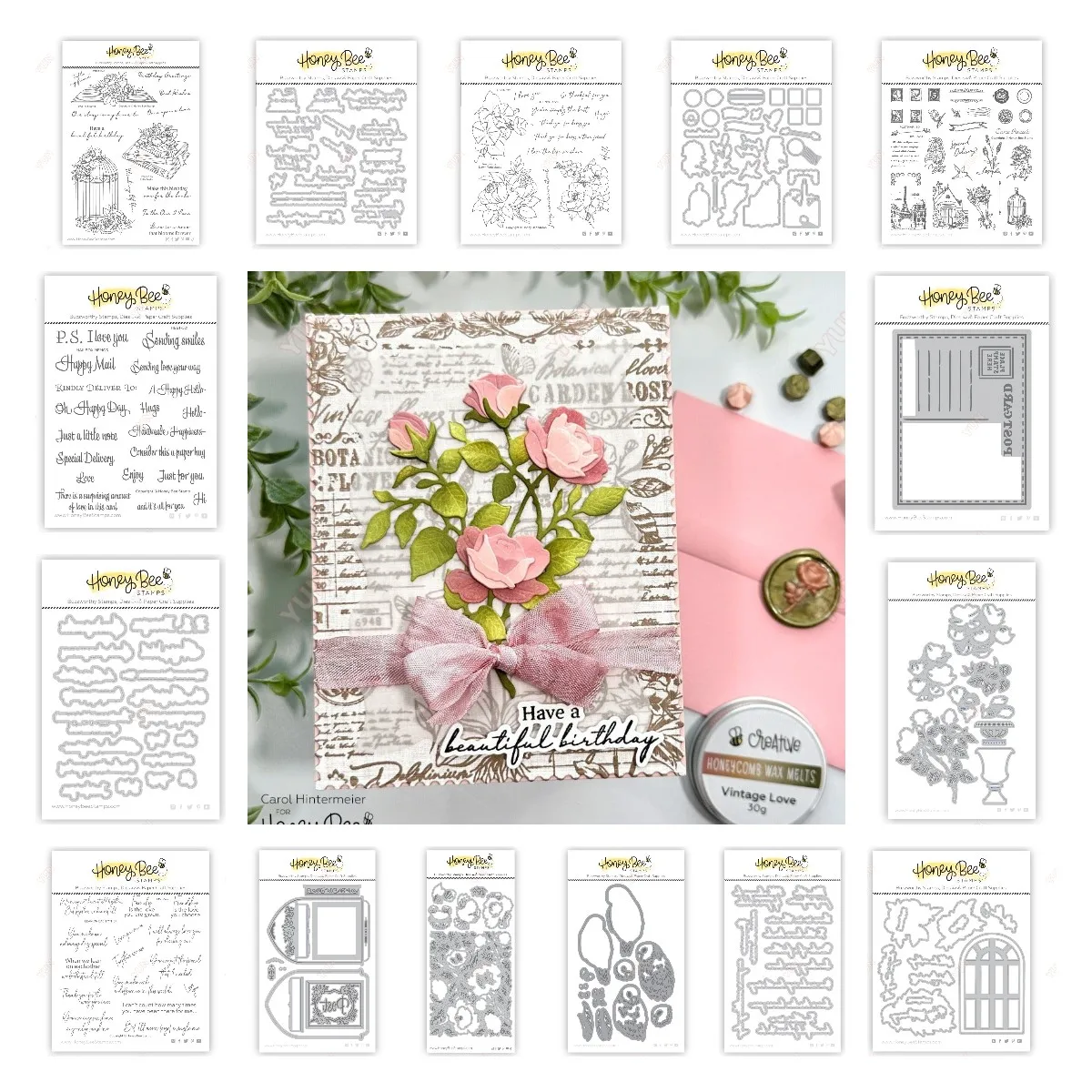 Blooming View Love Is A Rose Eternal Love Metal Cutting Dies and Stamps DIY Scrapbooking Card Stencil Paper Cards Handmade Album