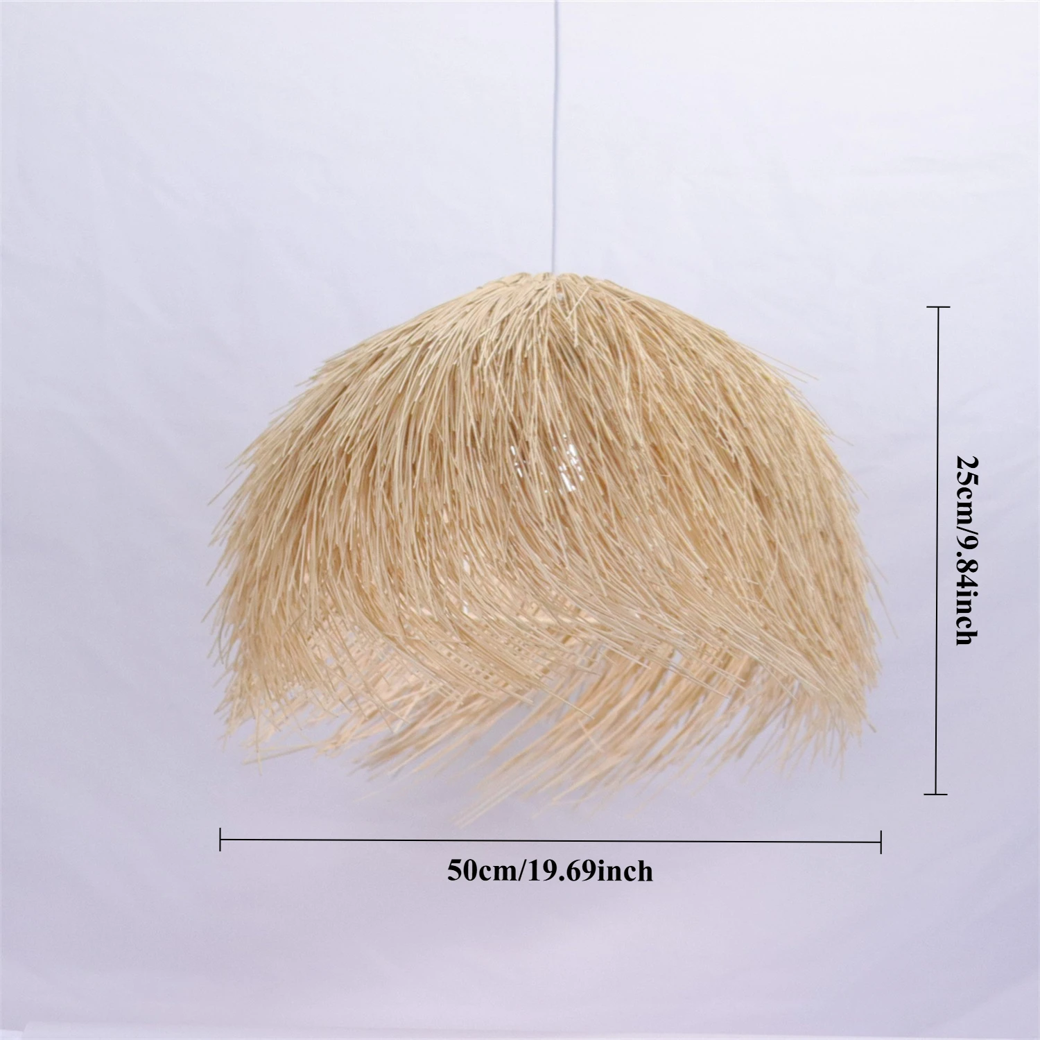 50CM Handgeweven Rotan Led Kroonluchter Japanse Wabi Sabi Restaurant Hanglamp Thuis Kamer Decor Retro Hanglampen Armatuur