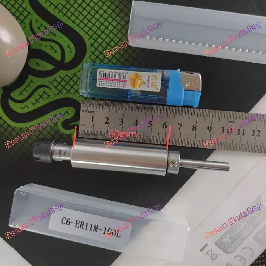 15000rpm High Speed Micro Non-Powered Spindle Optional ER11/16 Spindle Diameter 40/32/25/15mm, Length 50-120mm Can Be Customized