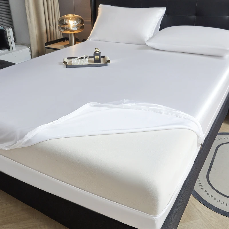 غطاء مرتبة ساتان فاخر بسحاب سد - مراجعة Mattress Pad Topper وسعره