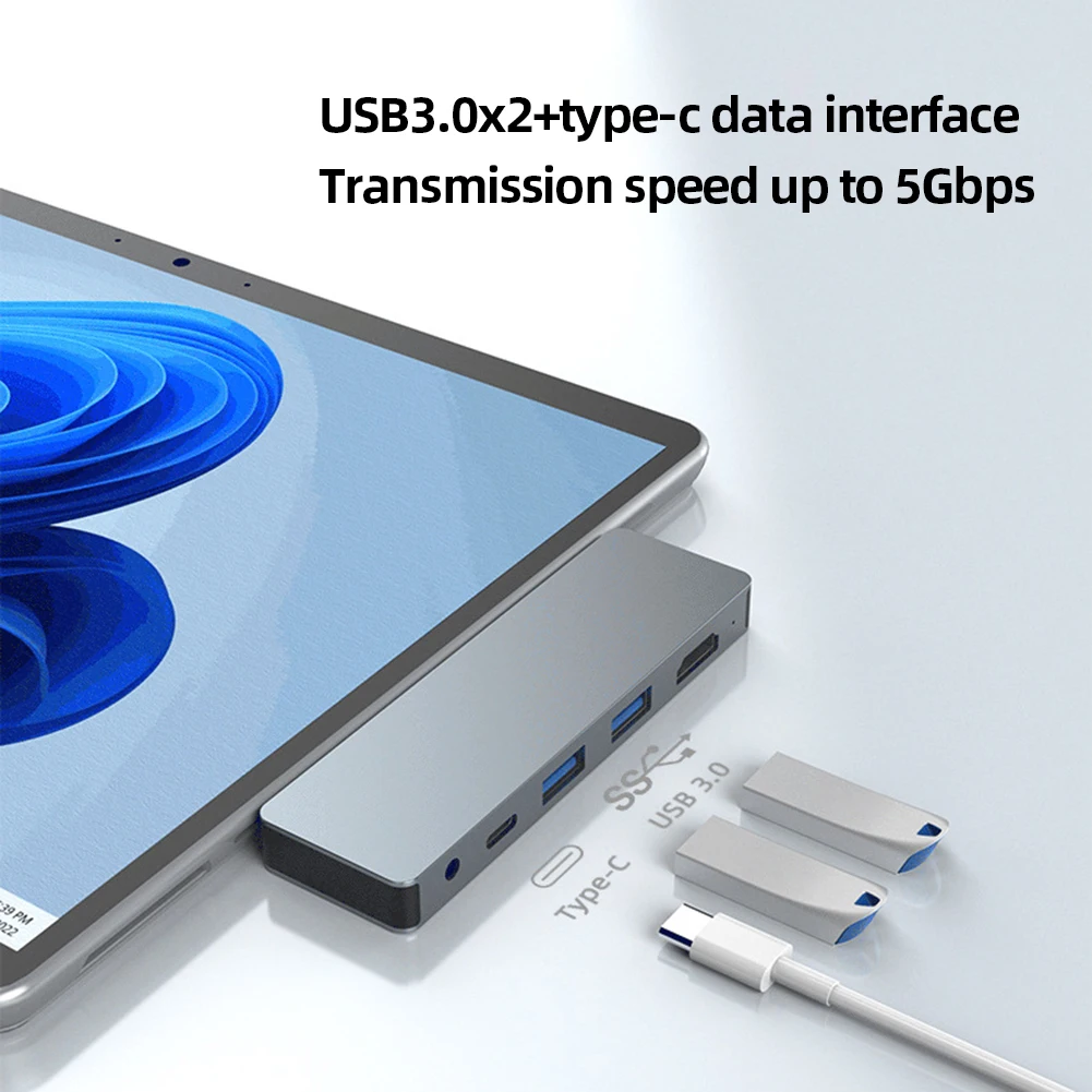 USB 3.0 HUB متعدد USB إلى USB3.0 HDMI-متوافق مع محطة لرسو السفن القرص الصلب محول لمايكروسوفت السطح برو X/9/8