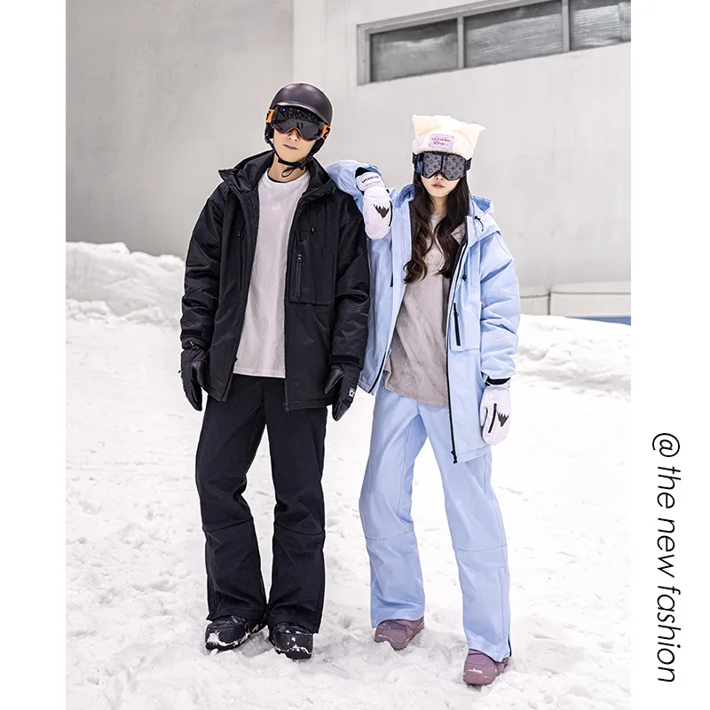 

Single And Double Board Ski Suit Set For Men And Women, Cotton Thickened Anti-splashing Ski Suit For Couples