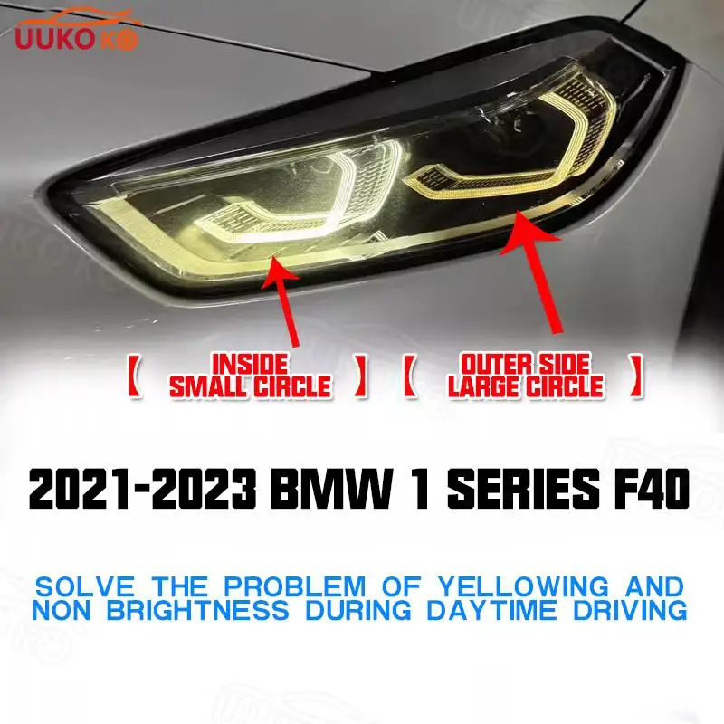 Tagfahrlicht Angel Eye Auto DRL Scheinwerfer Lichtleiter Rohrstange für BMW 1 Serie F40/2 Serie F44 2021-2023 DRL