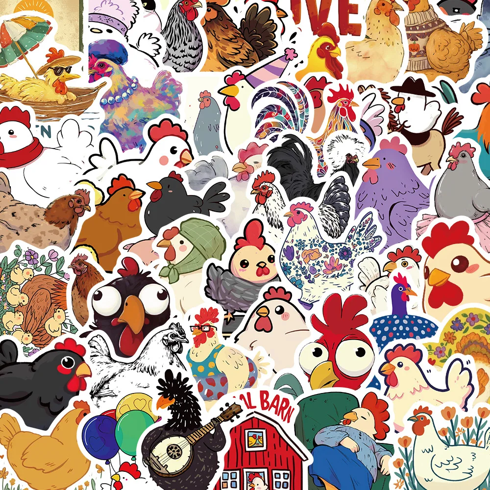 10/30/50Pcs Cute cartoon animal chicken waterproof Stickers Decal Laptop Motorcycle Luggage Snowboard Fridge Car Pegatinas