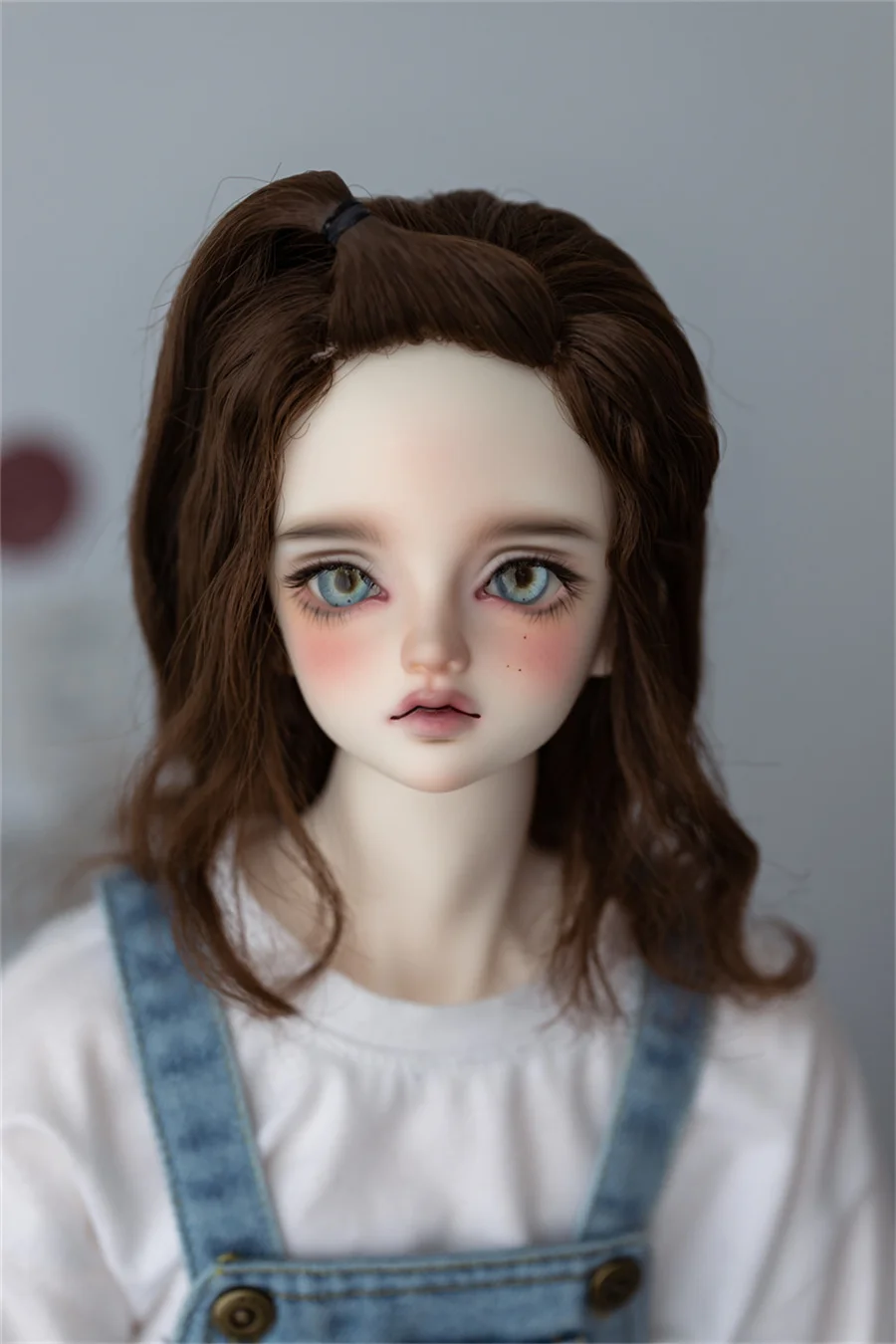 BJD/SD Doll Wig 1/3 Girls Daily Elegant Toys Dark Brown Gifts Soft Milk Silk Long Curly Shoulder Length Hair Doll Accessories