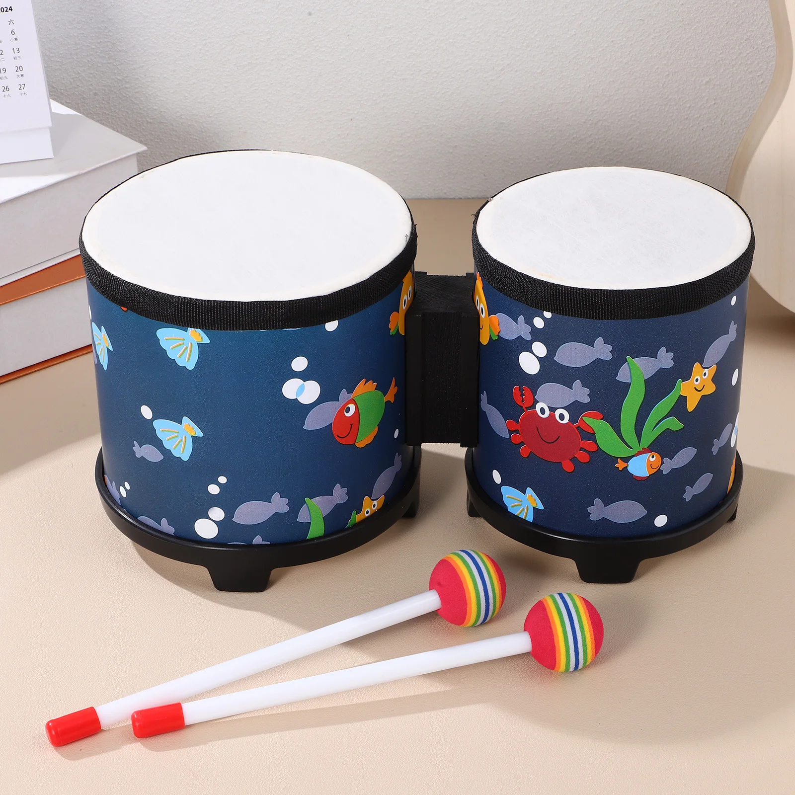 

Underwater World Drum Bongos Drums Music Instrument Kids Hand Percussion Instruments Musical Girls