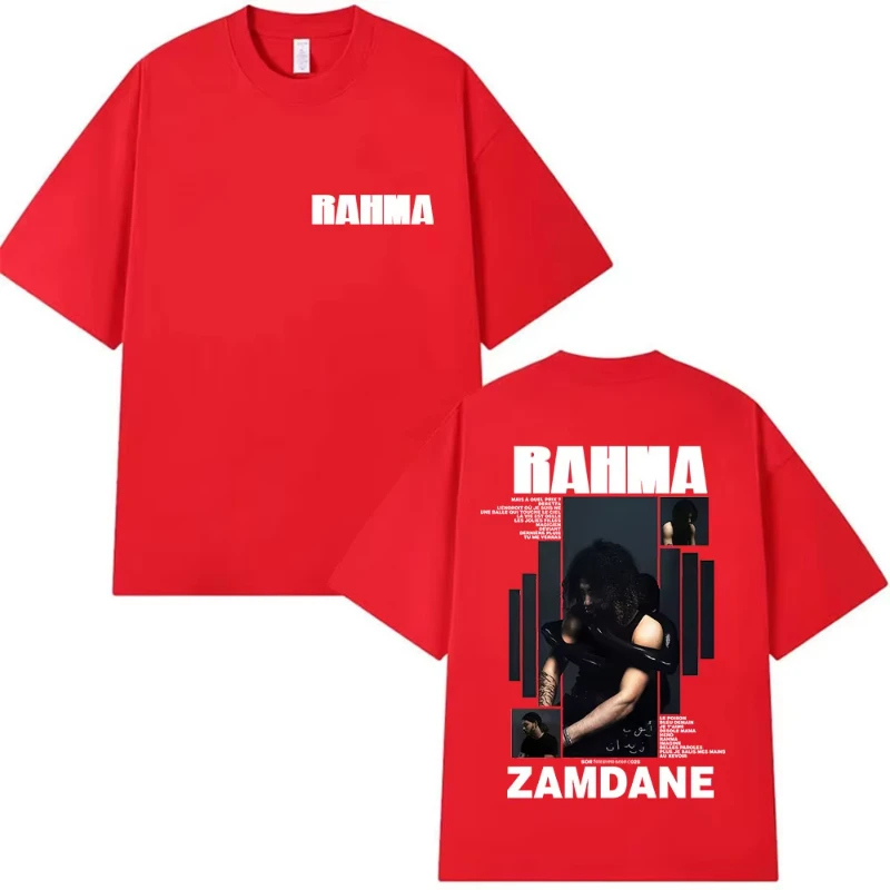 Rapper RAHMA Zamdane Album 2025 Graphic T Shirt Men's Pop Music Hip Hop Short Sleeve T-shirts Fans loose Clothing Cotton T-shirt