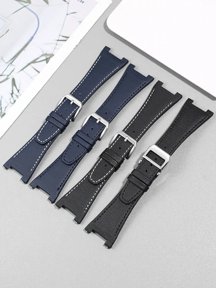 Suitable for IWC Engineer Series Special Notched Nylon Leather Watch with Male Folding Buckle Accessories 28mm