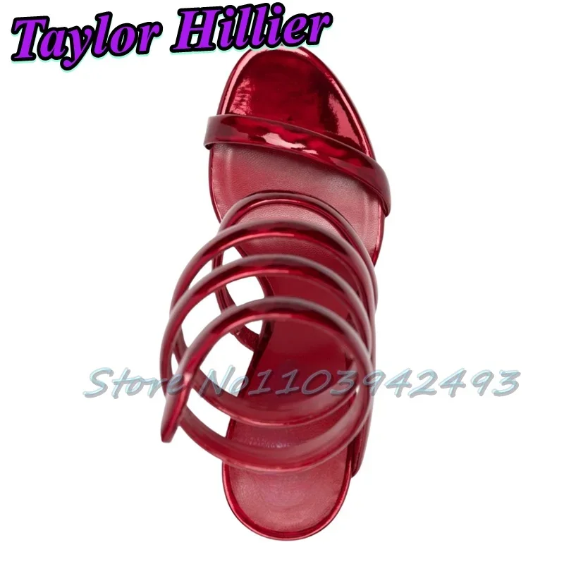 Wrist-Wrap Heeled Sandals Snake-Shaped Heels Open Toe Stiletto Women Shoes Summer Shallow Sandalias De Mujer Designer Luxury New image 5
