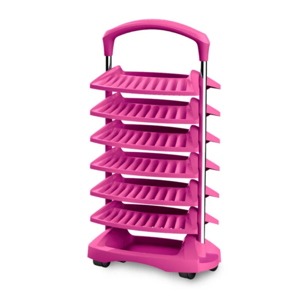 Diva 6 Trays Enamel Display Cart (120 Enamels) Pink