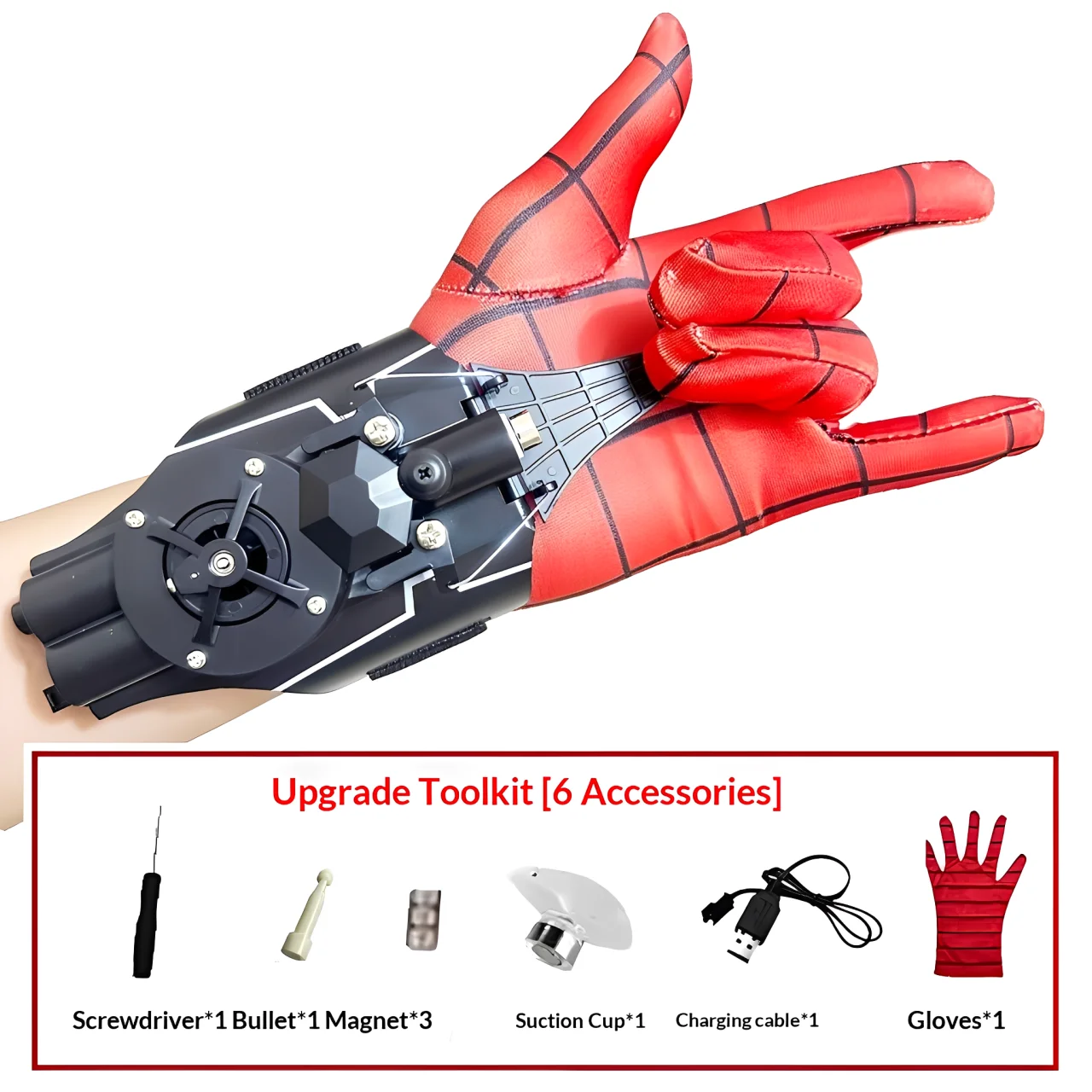 Spider Web Transmitter Electric Auto Retractable Shooter Wrist Mounted Web Launcher Cosplay Prop SuperHero Role Play Anime Toys