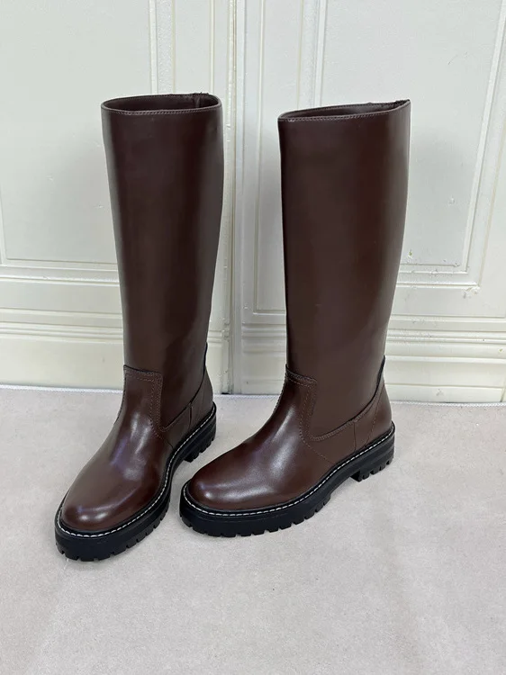 

Faionable round Toe Color High Heel Booties Women's Autumn Spring Faion Boots Waterproof Platform Thi Heel