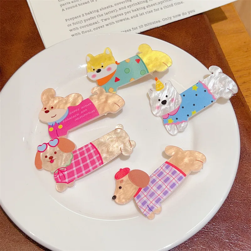 10 Stück Haarspangen, süße, laserbedruckte Haarspangen für Kinder und Mädchen, niedliche Cartoon-Haarspangen für Pony und gebrochenes Haar, Entenschnabel-Haarspangen, fünf Paar Haarspangen