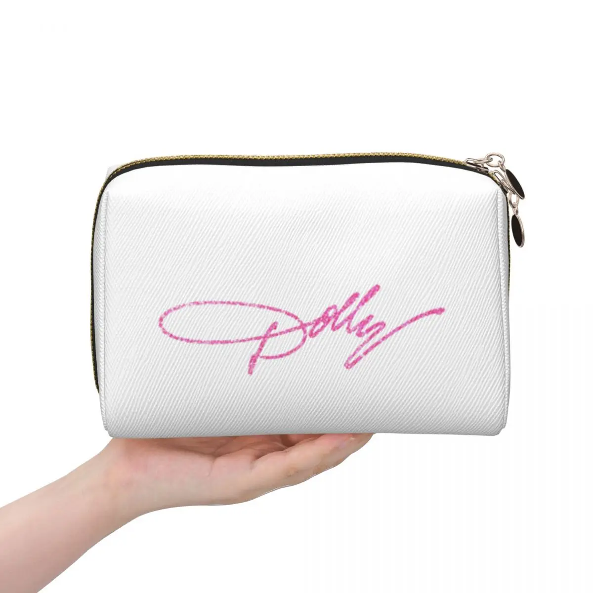 Dolly Parton Pink Sparkle Women Cosmetic Bag Travel Makeup Organizer Pouch Toiletry Storage Dopp Kit Case