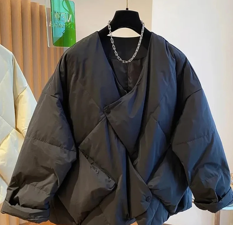 Damen Daunen-Baumwolljacke, locker, lässig, fortschrittlich, Damen-Winterparka, Design Sense, bequeme Damen-Oberbekleidung