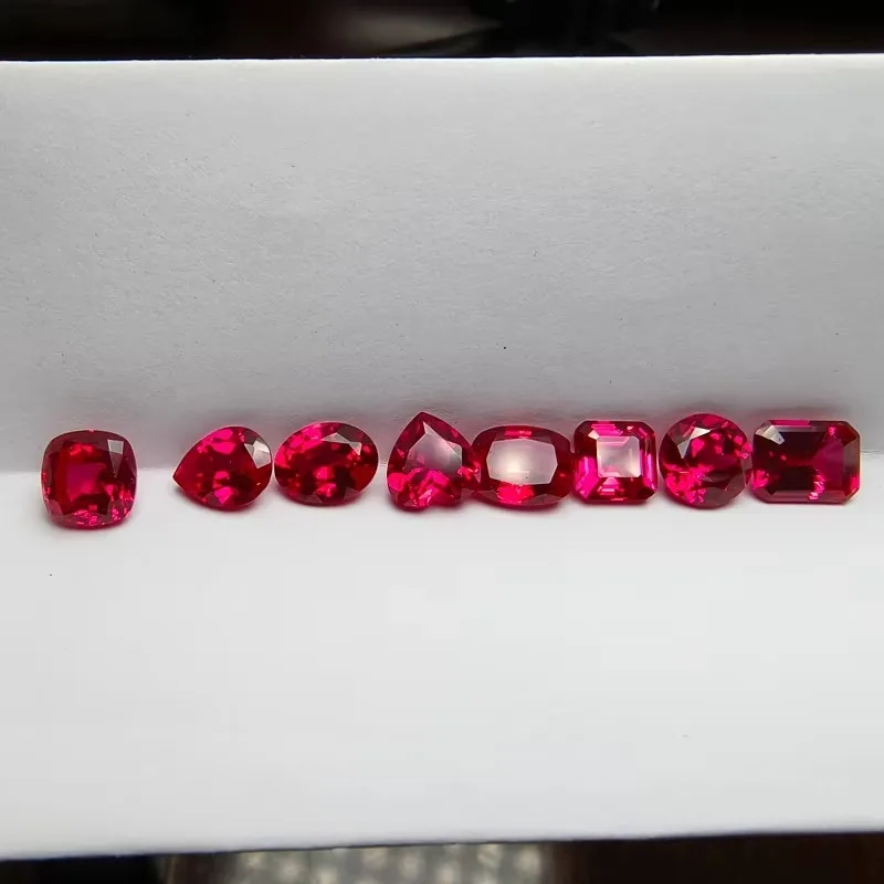 Lab Grown Ruby Pigeon Blood Red Multiple Shape Gemstone for DIY Ring Necklace Earrings Making Materials Selectable Certificate