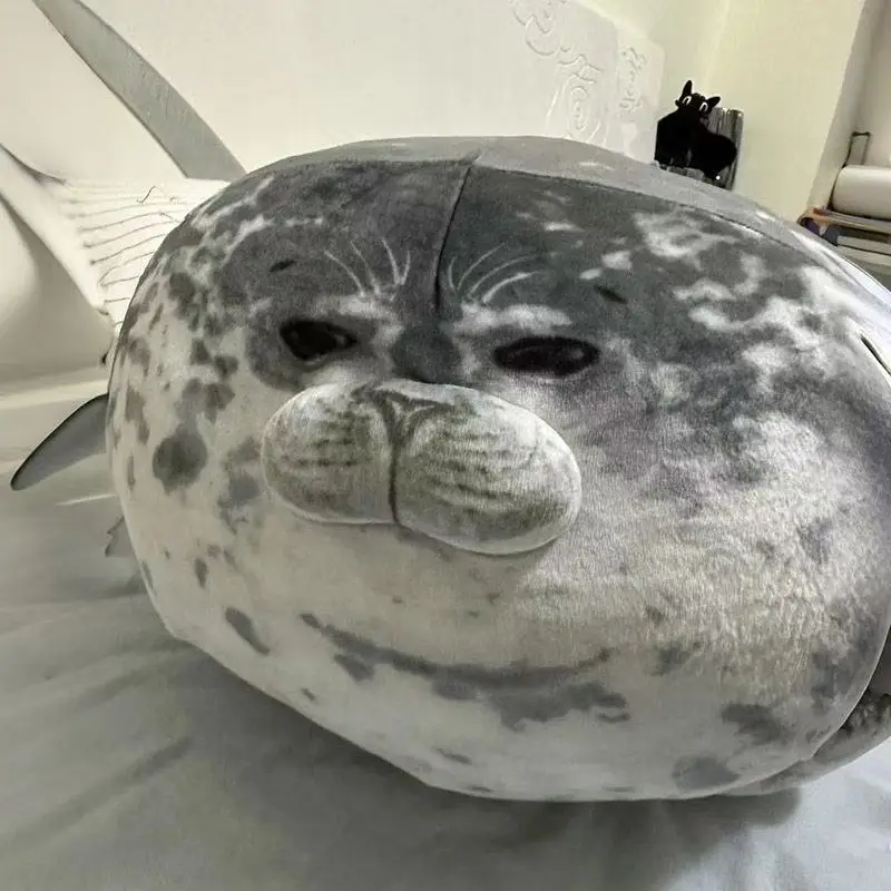 Novo Travesseiro de Pelúcia em Forma de Foca Gorda 3D, Brinquedo de Pelúcia para Bebês, Presente para Crianças e Meninas