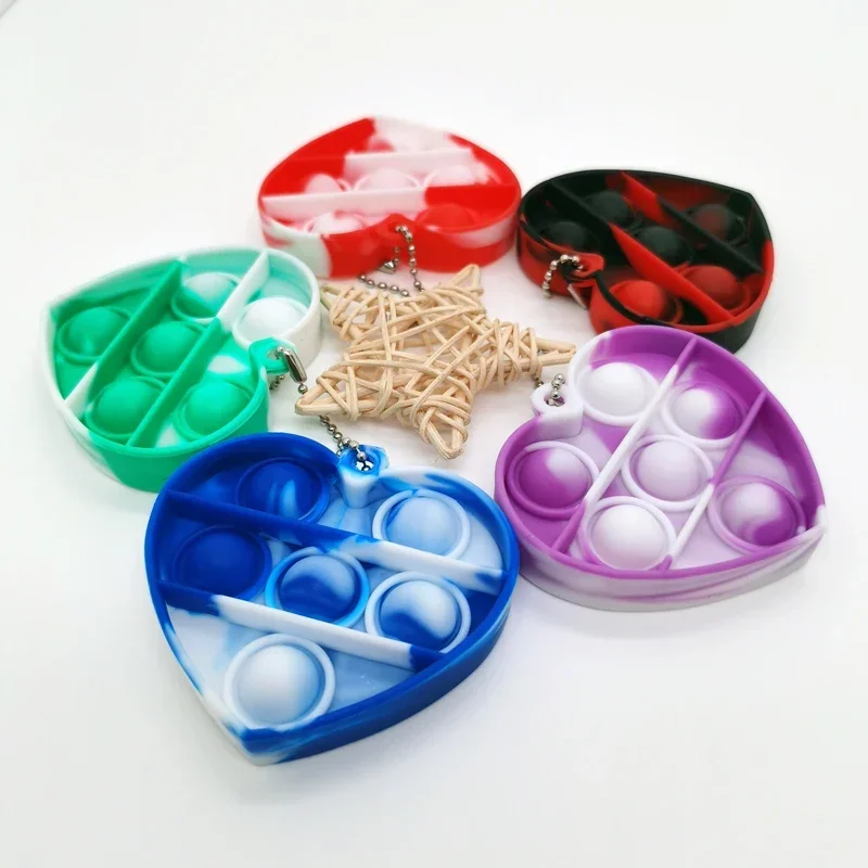 Fidget Toys Push Bubble Sensoriale Squishy Toy Portachiavi Autismo Hai bisogno Portachiavi Bambino adulto Giocattolo antistress per bambini Regalo per bambini