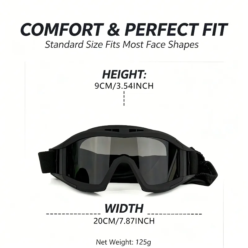 Tactical CS Shooting Goggles, Military Enthusiast Safety Glasses, Impact Protective Eyewear for All Outdoor Activities