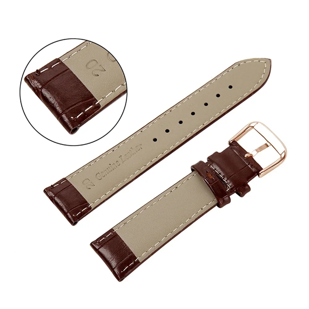 Watch Band Crocodile Pattern Leather Strap 16mm 18mm 20mm 22mm 23mm 24mm Women Mens Replacement Universal Bracelet