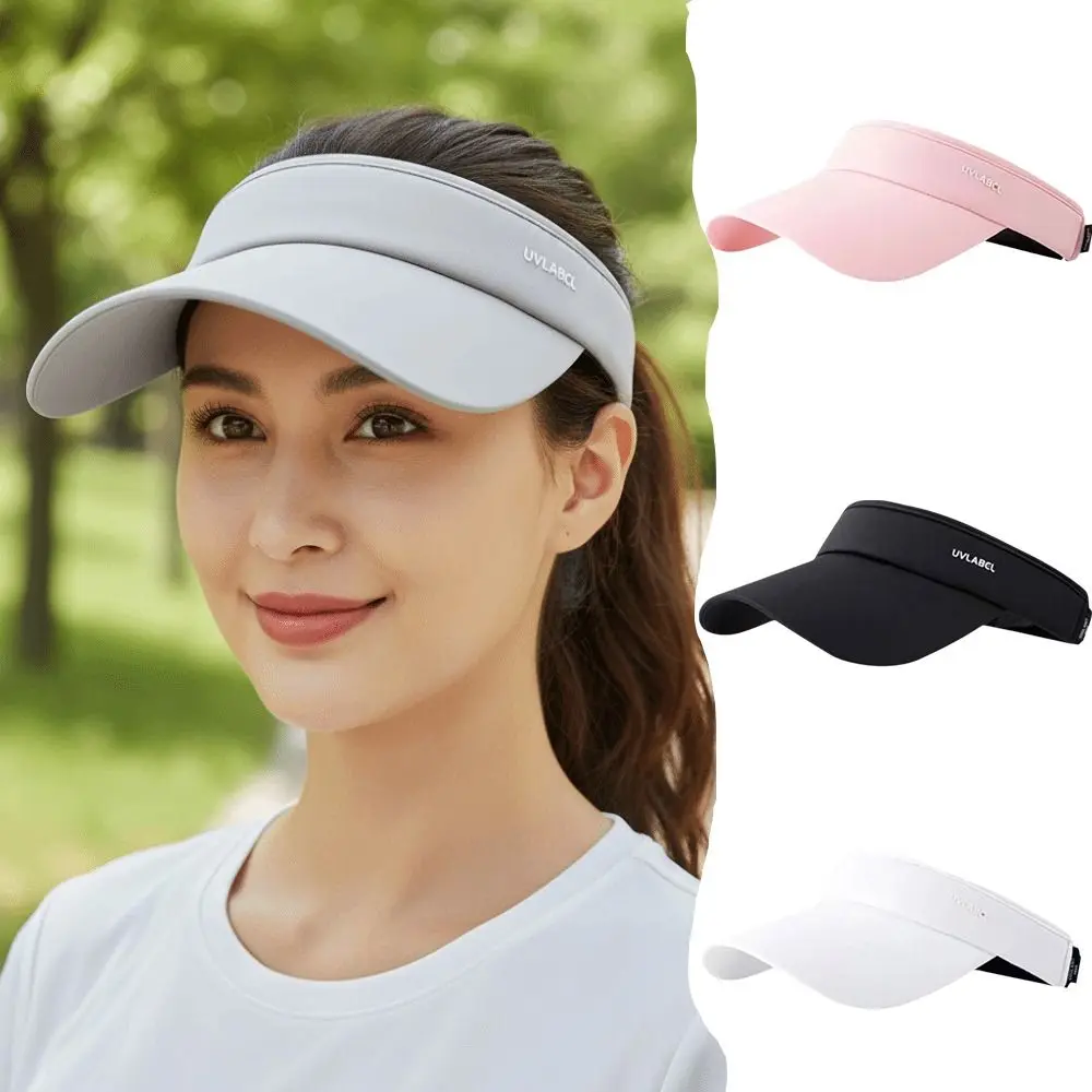 

Solid Color Empty Top Hat UV Protection Sunscreen Sun Protection Hat Running Hat Wide Brim Female Sunshade Hat Women/Girl