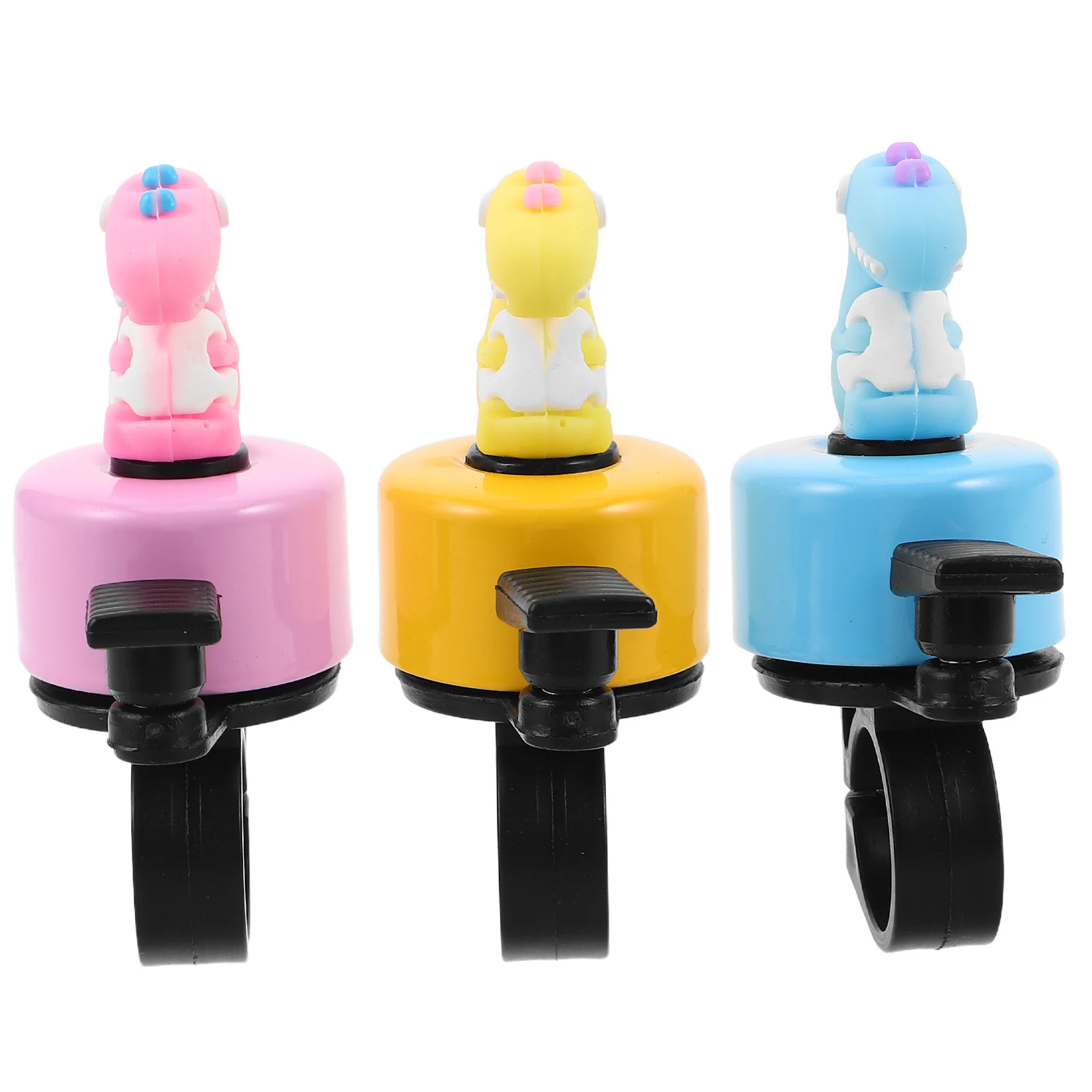 3pcs Kids Bike Bell Cartoon Dinosaur Design Loud Clear Sound Universal Fit For Bicycle Scooter Tricycle Mountain Bike Cycling